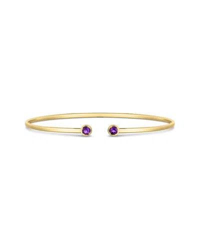 Italian Gold 14k  0.22 Ct. Tw. Amethyst Bangle Bracelet