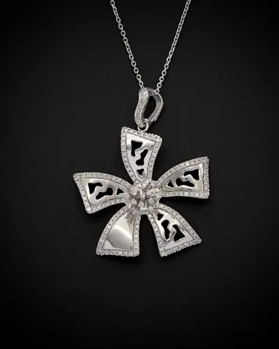 Italian Gold 1.35 Ct. Tw. Diamond Flower Necklace