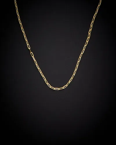 Italian Gold 14k  1.5mm Paperclip Chain Necklace