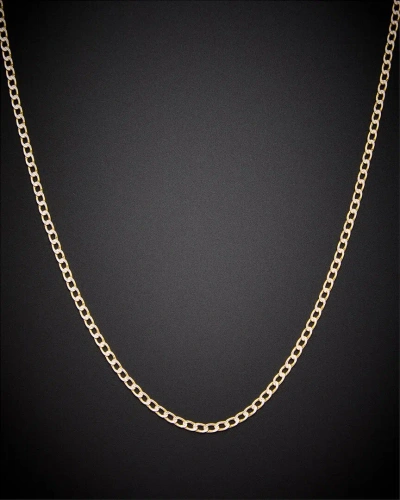 Italian Gold 14k  2.4mm Semi-solid Cuban Link Chain Necklace