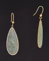 Italian Gold 14k  20.80 Ct. Tw. Diamond & Green Amethyst Earrings