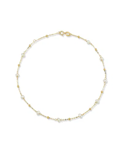 Italian Gold 14k  2.5mm Pearl Ball Bracelet