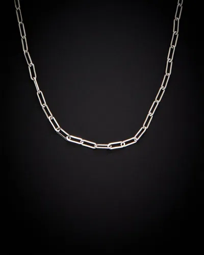 Italian Gold 14k  2.5mm Polished Paperclip Chain Necklace In Silver