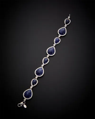 Italian Gold 14k  29.25 Ct. Tw. Diamond & Sodalite Bracelet