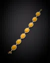 Italian Gold 14k  37.10 Ct. Tw. Diamond & Yellow Jasper Bracelet