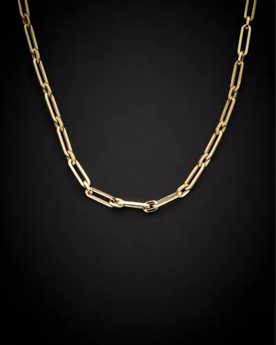 Italian Gold 14k  3.8mm Paperclip Chain Necklace