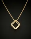 Italian Gold 3d Cube Adjustable Necklace
