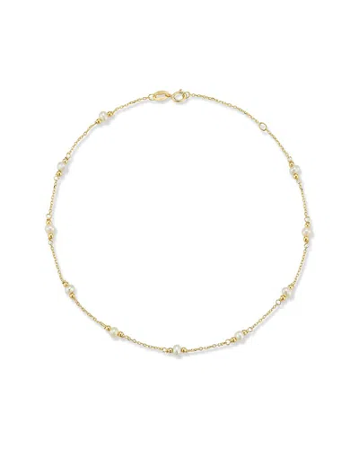 Italian Gold 14k  3mm Pearl Ball Bracelet
