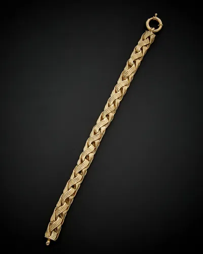Italian Gold 4-row Braided Link Bracelet In Gold