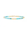 Italian Gold 14kt Gold 7 Yellow Polished Bead Bangle With Pea