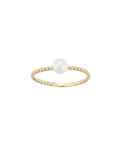 Italian Gold 14k  4mm Pearl Ring