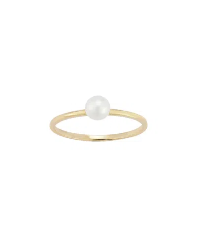 Italian Gold 14k  4mm Pearl Ring