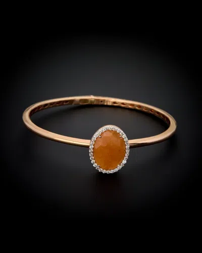 Italian Gold 14k  5.50 Ct. Tw. Diamond & Orange Amethyst Bangle Bracelet