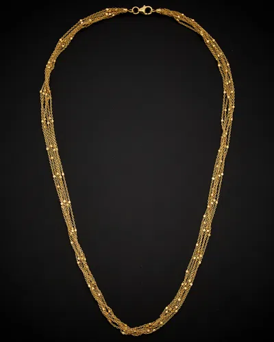 Italian Gold 6-strand Cube Station Necklace