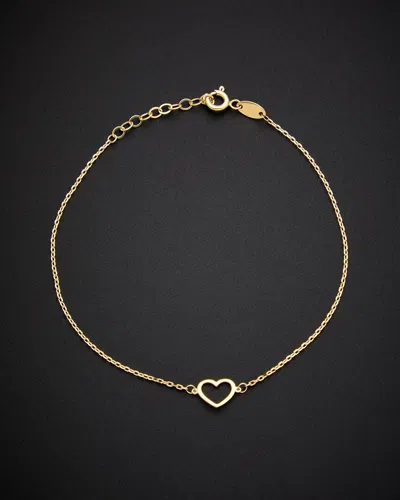 Italian Gold 14k  Adjustable Length Petite Heart Bracelet