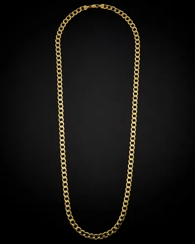 Italian Gold Air Solid Curb Link Necklace