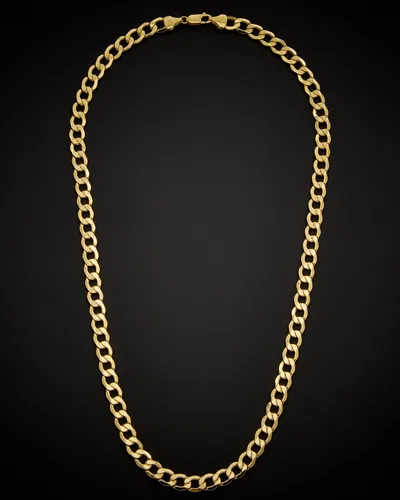 Italian Gold Air Solid Curb Link Necklace