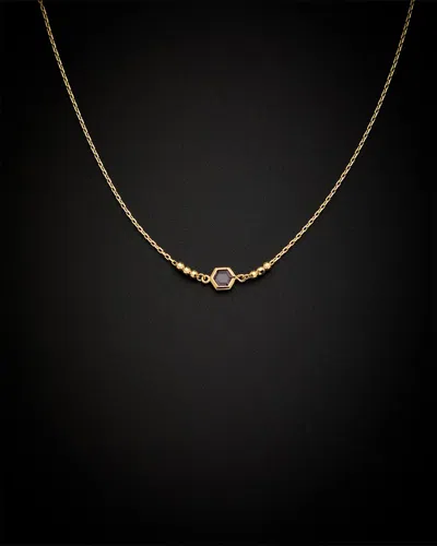 Italian Gold Amethyst Bead Necklace