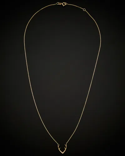 Italian Gold 14k Italian Rose Gold Antler Adjustable Necklace