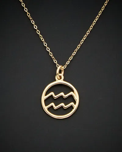 Italian Gold Aquarius Zodiac Necklace