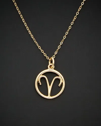 Italian Gold Aries Zodiac Necklace