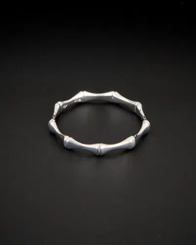 Italian Gold Bamboo Ring In Metallic