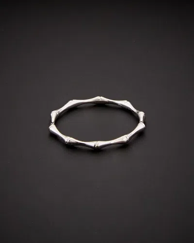 Italian Gold Bamboo Ring In Silver