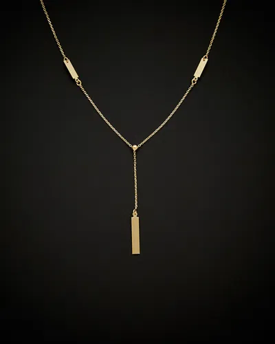 Italian Gold Bar Drop Adjustable Necklace