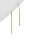 Italian Gold Bar Drop Earrings