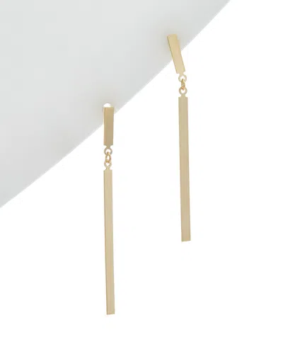 Italian Gold Bar Drop Earrings