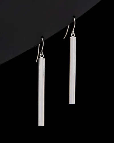 Italian Gold Diamond Cut Bar Drop Earrings