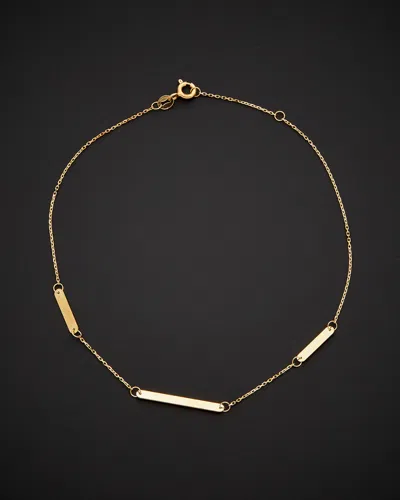 Italian Gold Bar Station Adjustable Length Anklet