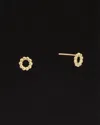 Italian Gold 14k  Bead Circle Studs