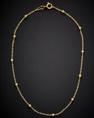 Italian Gold Bead Station Anklet