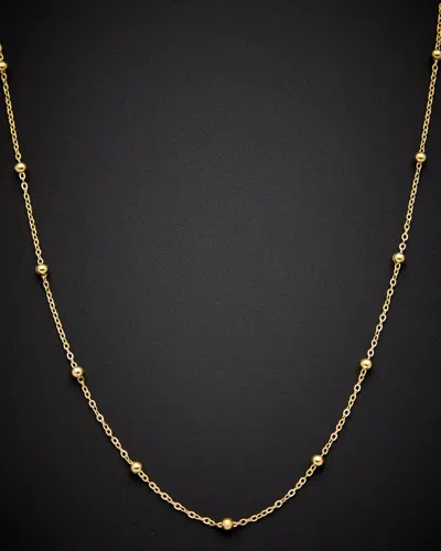 Italian Gold 14k  Bead Station Necklace In No Colour