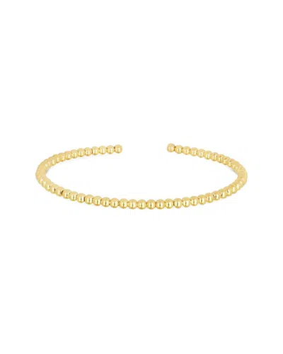Italian Gold Beaded Cube Cuff Bracelet