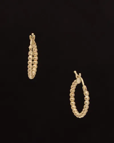 Italian Gold 14k  Beaded Hoops