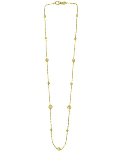 Italian Gold 14k  Beaded Necklace