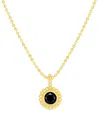 Italian Gold 14k  Black Spinel Drop Necklace