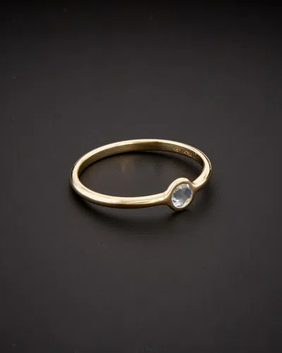 Italian Gold Blue Topaz Ring