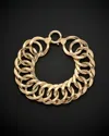 Italian Gold Bold Flat Round Link Bracelet