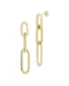 Italian Gold Bold Paperclip Link Drop Earrings