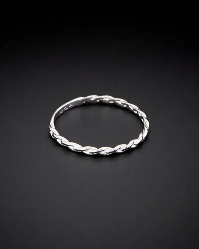 Italian Gold Braided Ring In Metallic