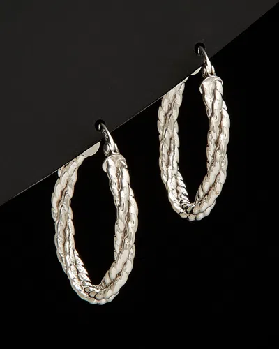 Italian Gold 14k  Braided Round Hoops