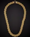 Italian Gold Braided Triple Popcorn Link Necklace