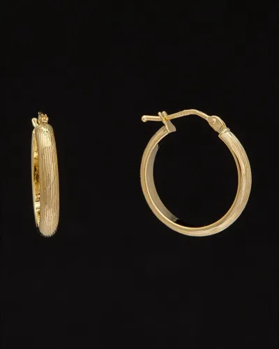 Italian Gold 14k  Brushed Hoops