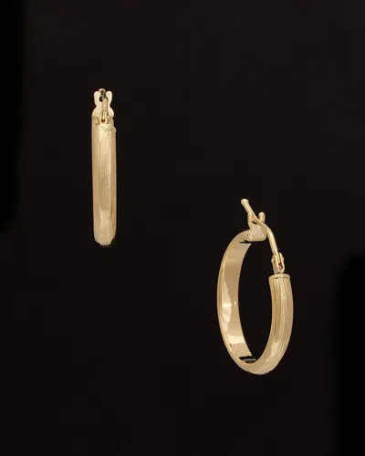 Italian Gold 14k  Brushed Hoops
