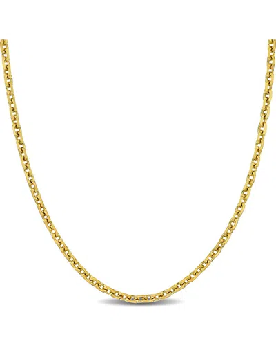 Italian Gold 14k  Cable Chain Necklace In Burgundy
