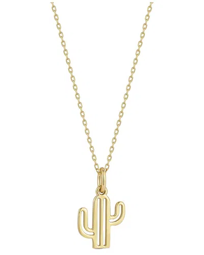 Italian Gold 14k  Cactus Pendant Necklace