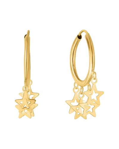 Italian Gold Celestial Charm Hoops